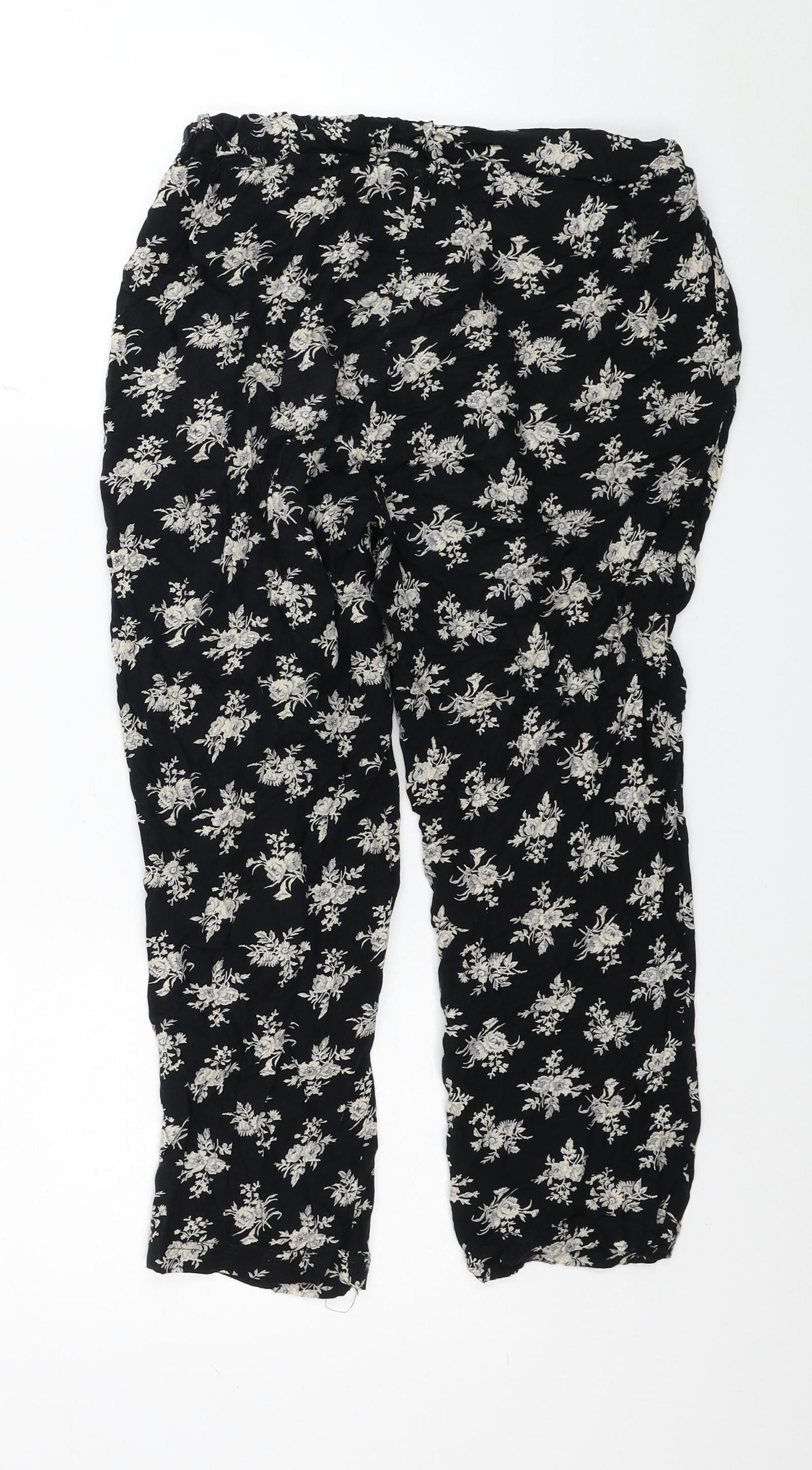 Womens UK Size 10 New Look Regular Fit Harem Black Trousers