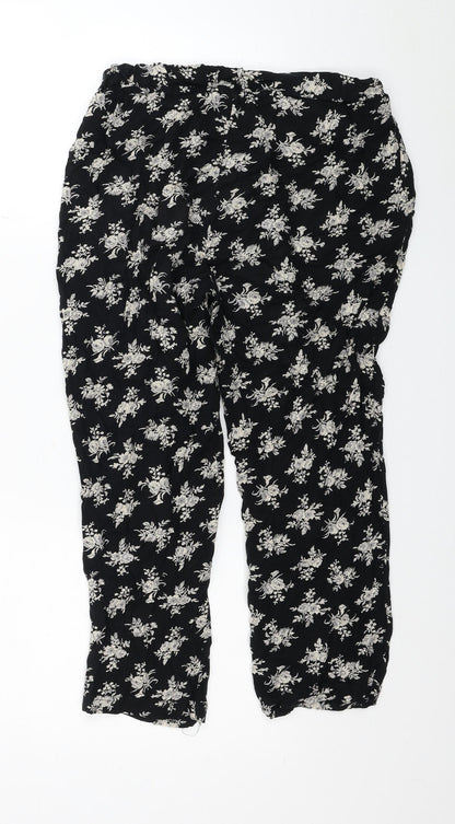 Womens UK Size 10 New Look Regular Fit Harem Black Trousers