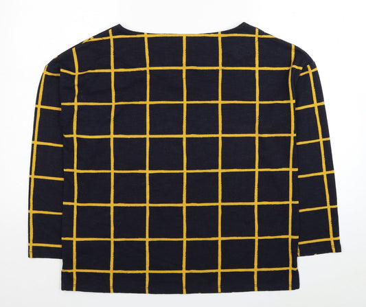 Bonmarché Womens Blue Geometric Polyester Basic Blouse Size 12 Round Neck