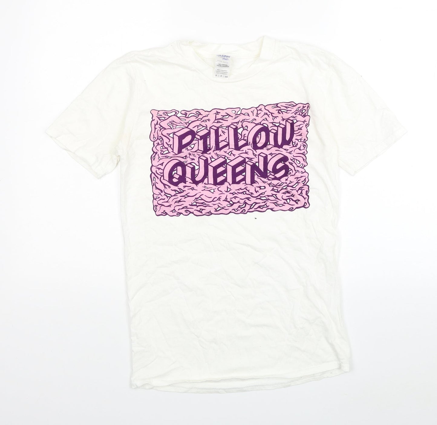 Womens UK Size S Gildan White Basic T-Shirt