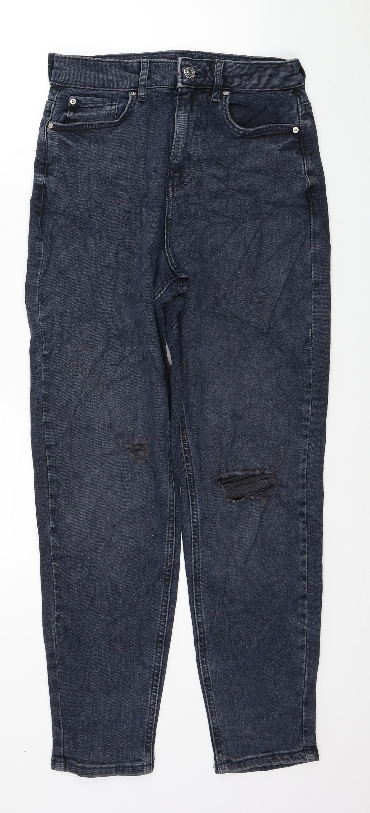 Womens UK Size 8 Marks and Spencer Regular Fit Mom Blue Jeans
