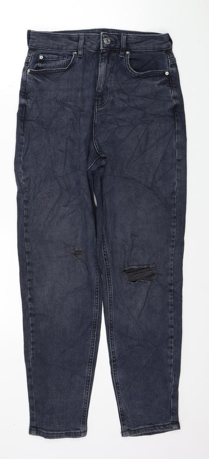 Womens UK Size 8 Marks and Spencer Regular Fit Mom Blue Jeans