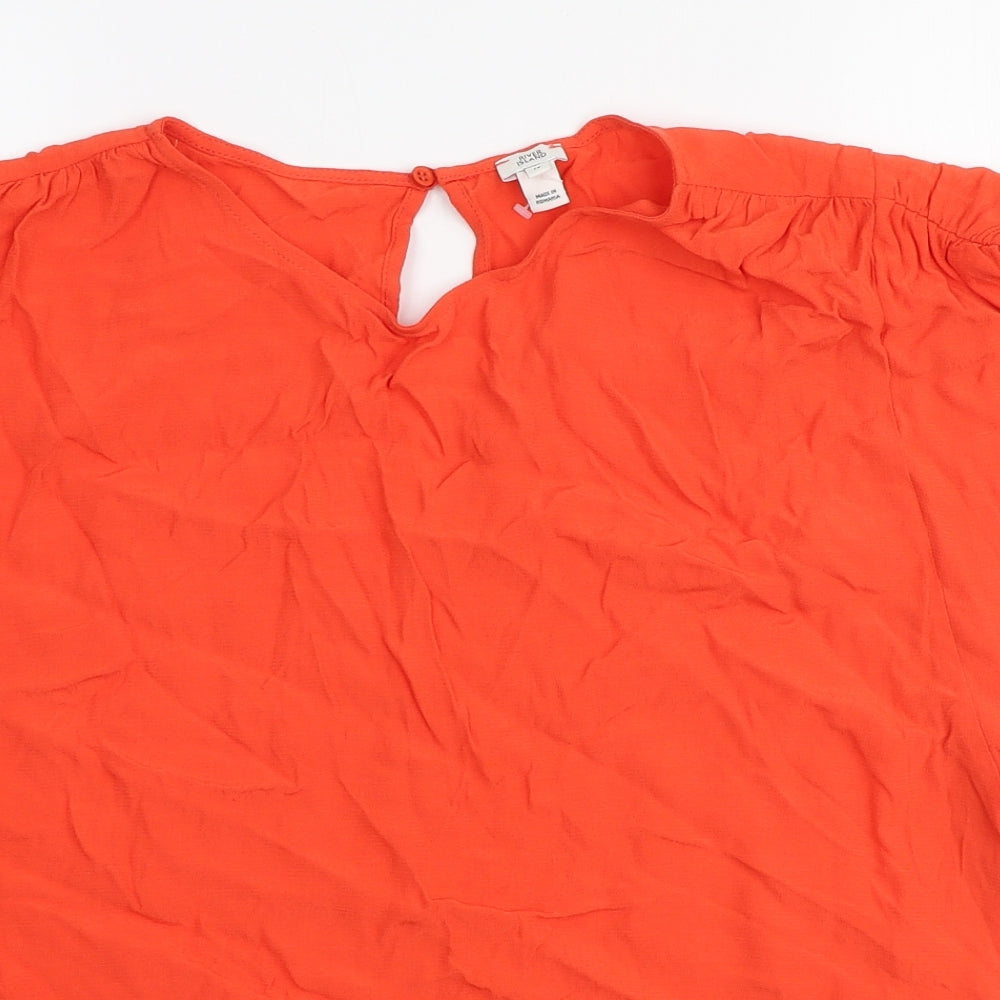 Womens UK Size 14 River Island Orange Basic T-Shirt