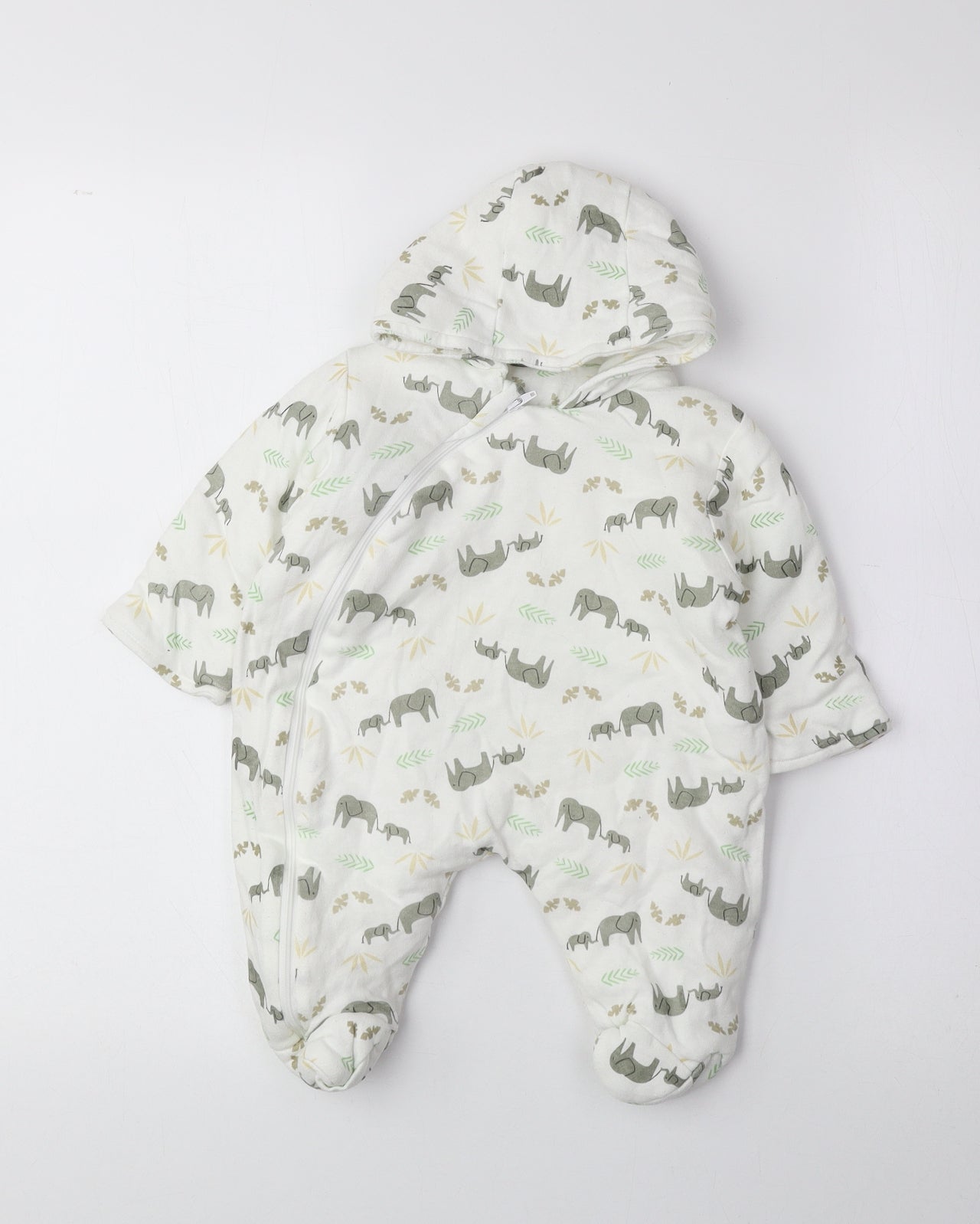 Bebe Bonito Multicoloured Geometric Cotton Coverall One-Piece Size 0-3 Months Zip - Elephant