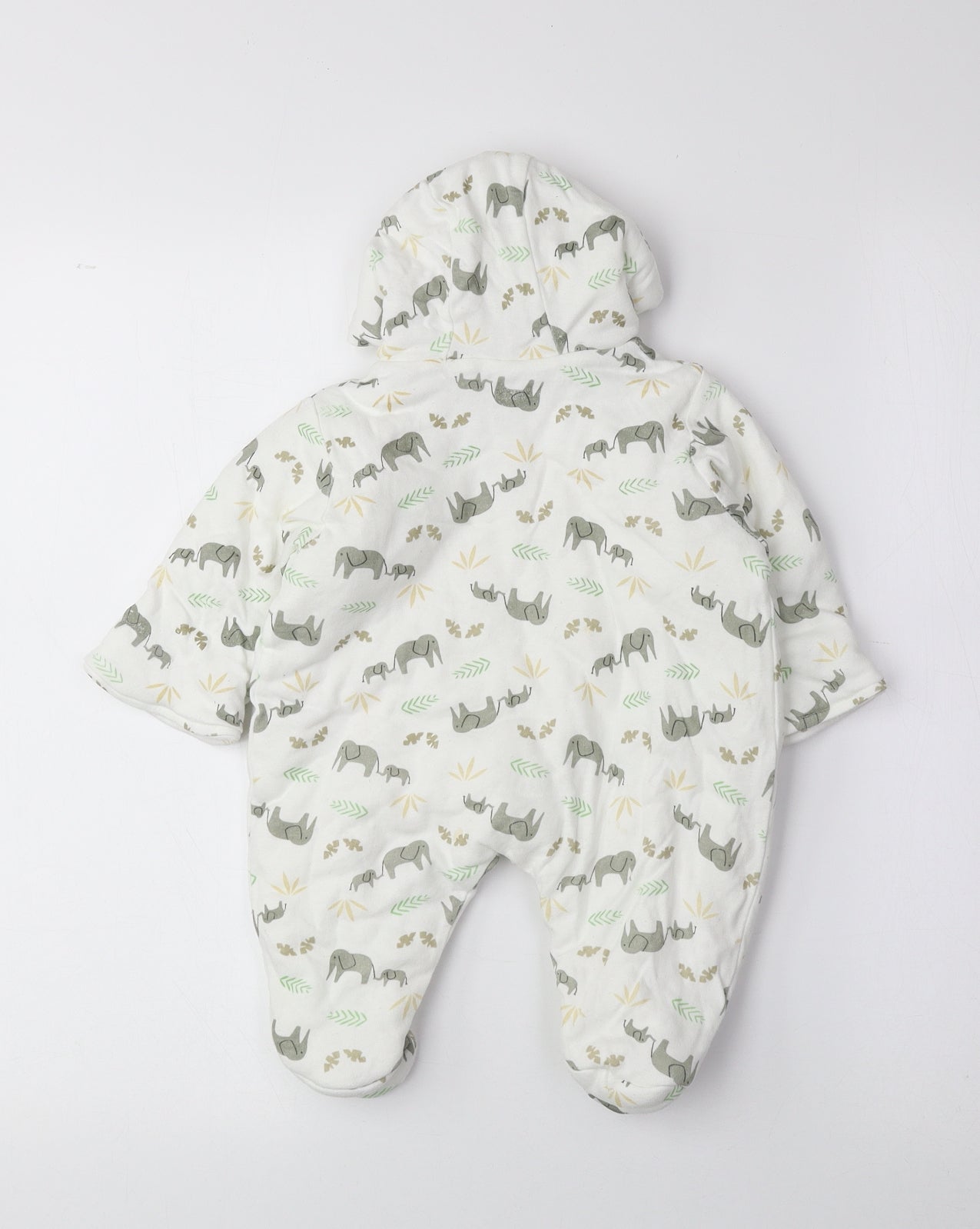 Bebe Bonito Multicoloured Geometric Cotton Coverall One-Piece Size 0-3 Months Zip - Elephant
