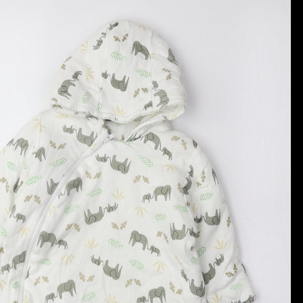 Bebe Bonito Multicoloured Geometric Cotton Coverall One-Piece Size 0-3 Months Zip - Elephant