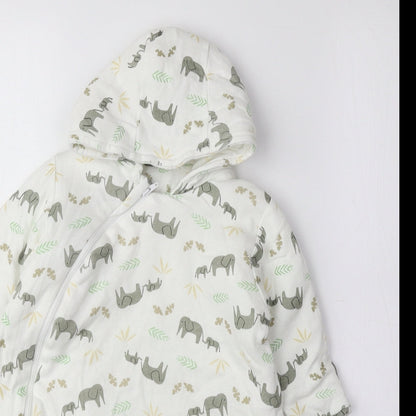 Bebe Bonito Multicoloured Geometric Cotton Coverall One-Piece Size 0-3 Months Zip - Elephant