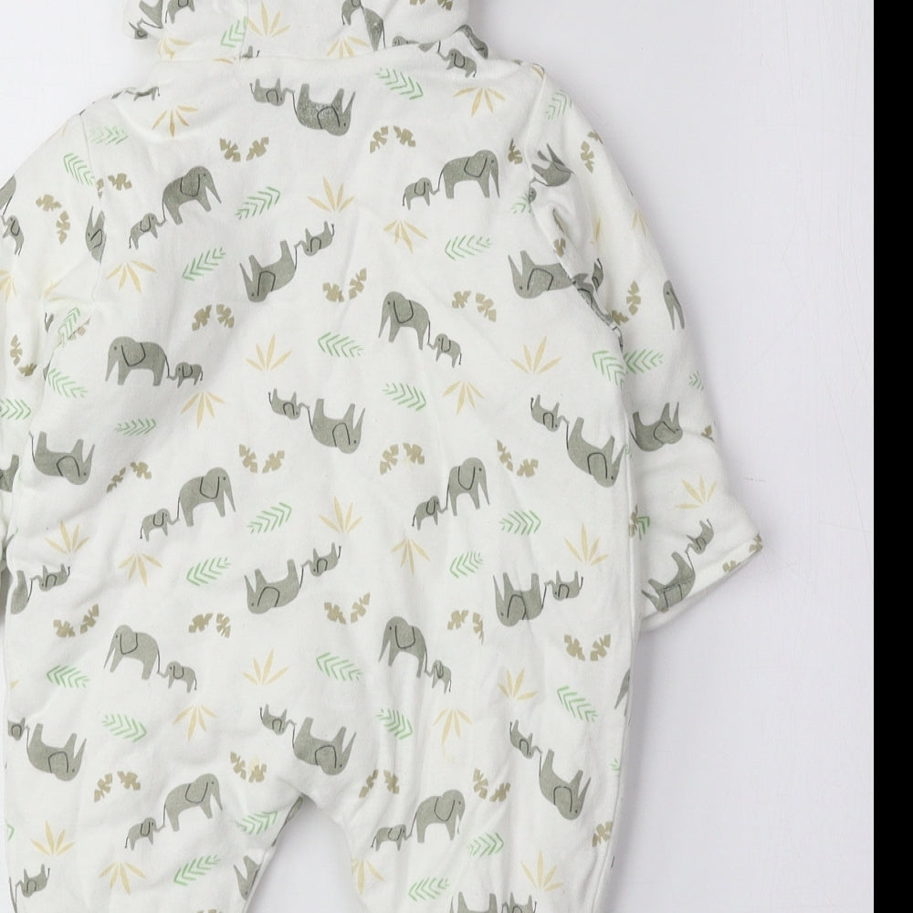 Bebe Bonito Multicoloured Geometric Cotton Coverall One-Piece Size 0-3 Months Zip - Elephant