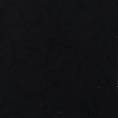 EWM Womens Black Viscose Basic Blouse Size M V-Neck