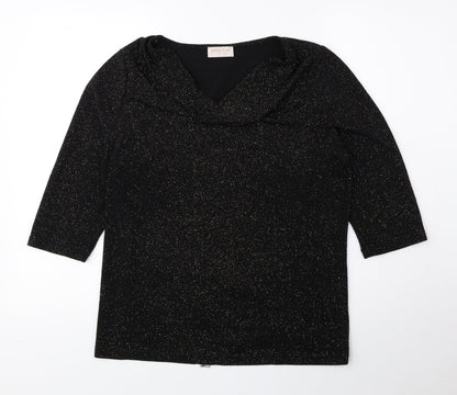 Womens UK Size L Anna Rose Black Basic Blouse
