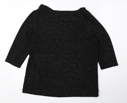 Womens UK Size L Anna Rose Black Basic Blouse