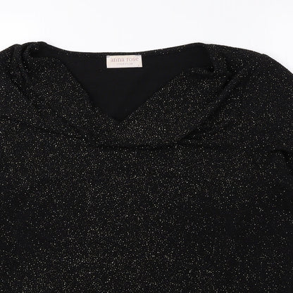 Womens UK Size L Anna Rose Black Basic Blouse