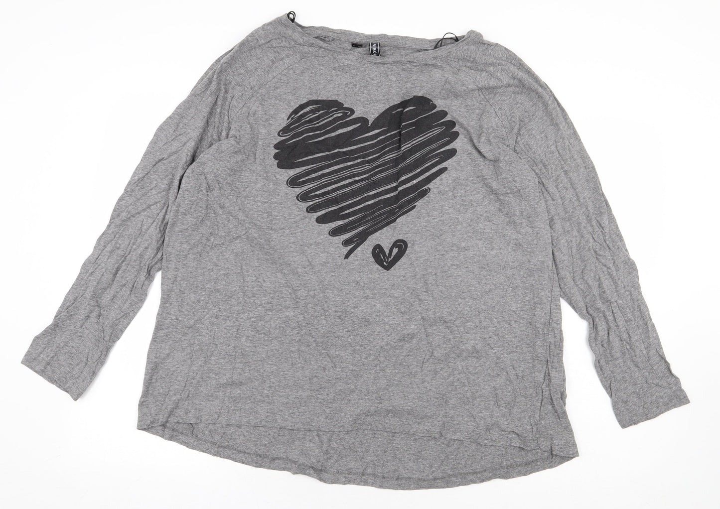 Womens UK Size XL Rainbow Grey Basic T-Shirt