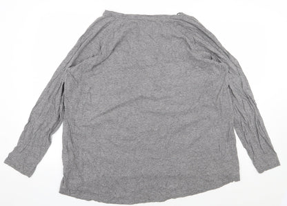 Womens UK Size XL Rainbow Grey Basic T-Shirt