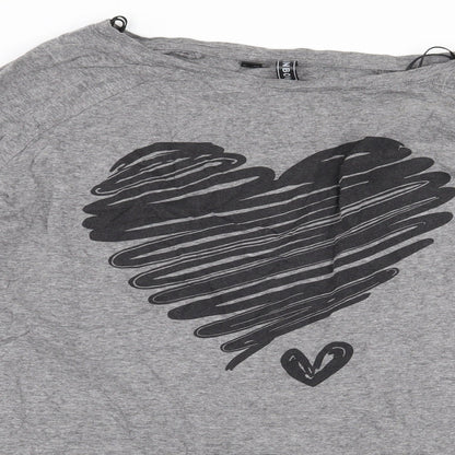 Womens UK Size XL Rainbow Grey Basic T-Shirt