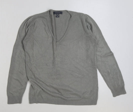Primark Womens Grey V-Neck Acrylic Pullover Jumper Size M