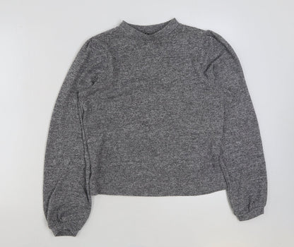 New Look Womens Grey Polyester Pullover Sweatshirt Size M Pullover