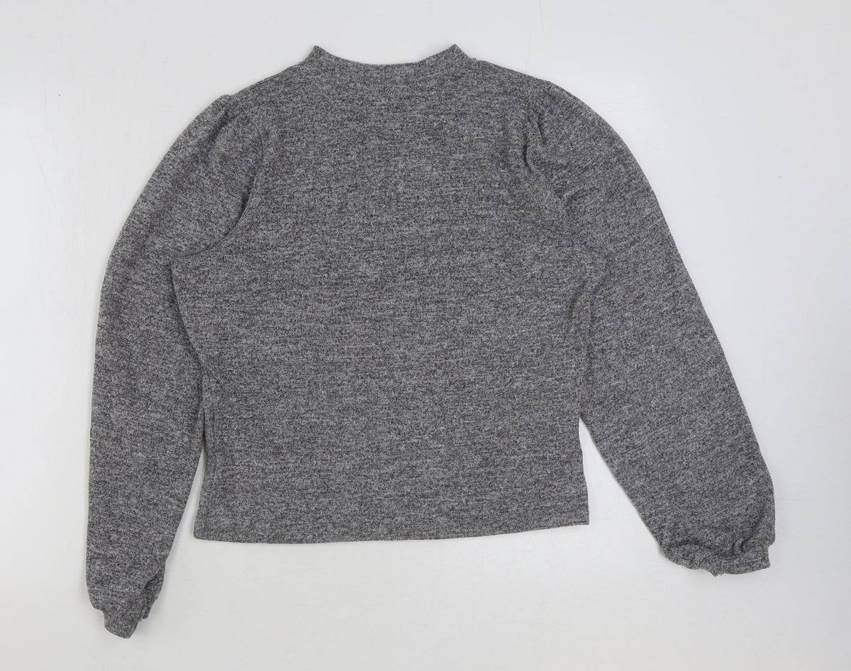 New Look Womens Grey Polyester Pullover Sweatshirt Size M Pullover