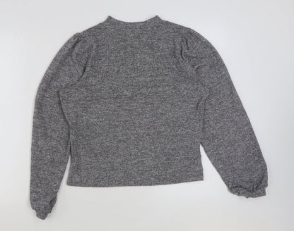 New Look Womens Grey Polyester Pullover Sweatshirt Size M Pullover