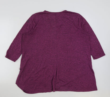 Womens UK Size 18 Grace Purple Basic T-Shirt