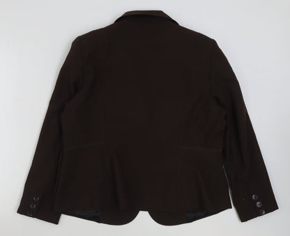 South Womens Brown Polyester Jacket Blazer Size 20
