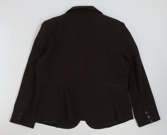 South Womens Brown Polyester Jacket Blazer Size 20