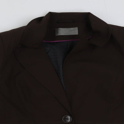 South Womens Brown Polyester Jacket Blazer Size 20