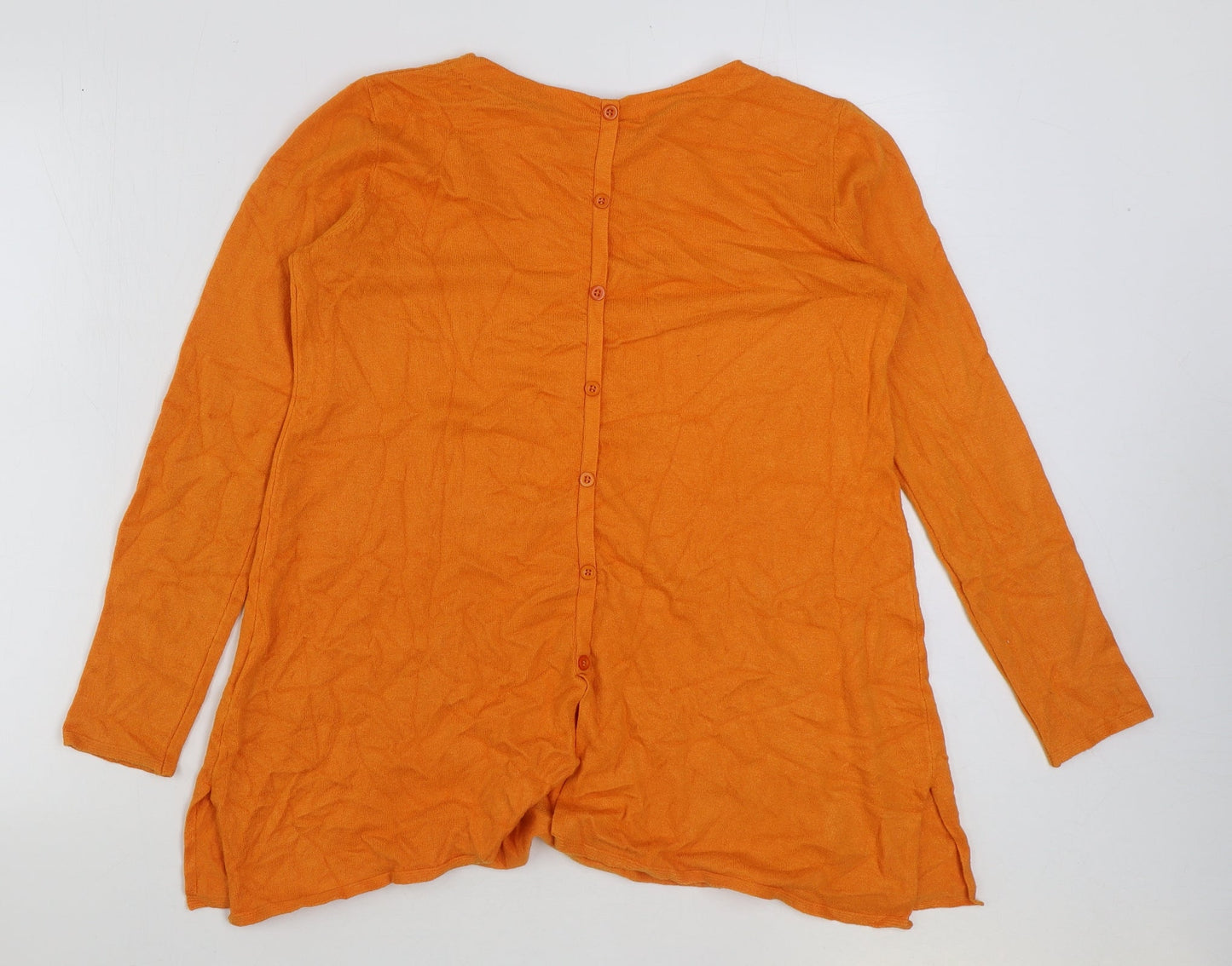 e-woman Womens Orange Viscose Basic T-Shirt Size S Round Neck