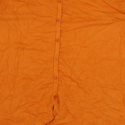 e-woman Womens Orange Viscose Basic T-Shirt Size S Round Neck