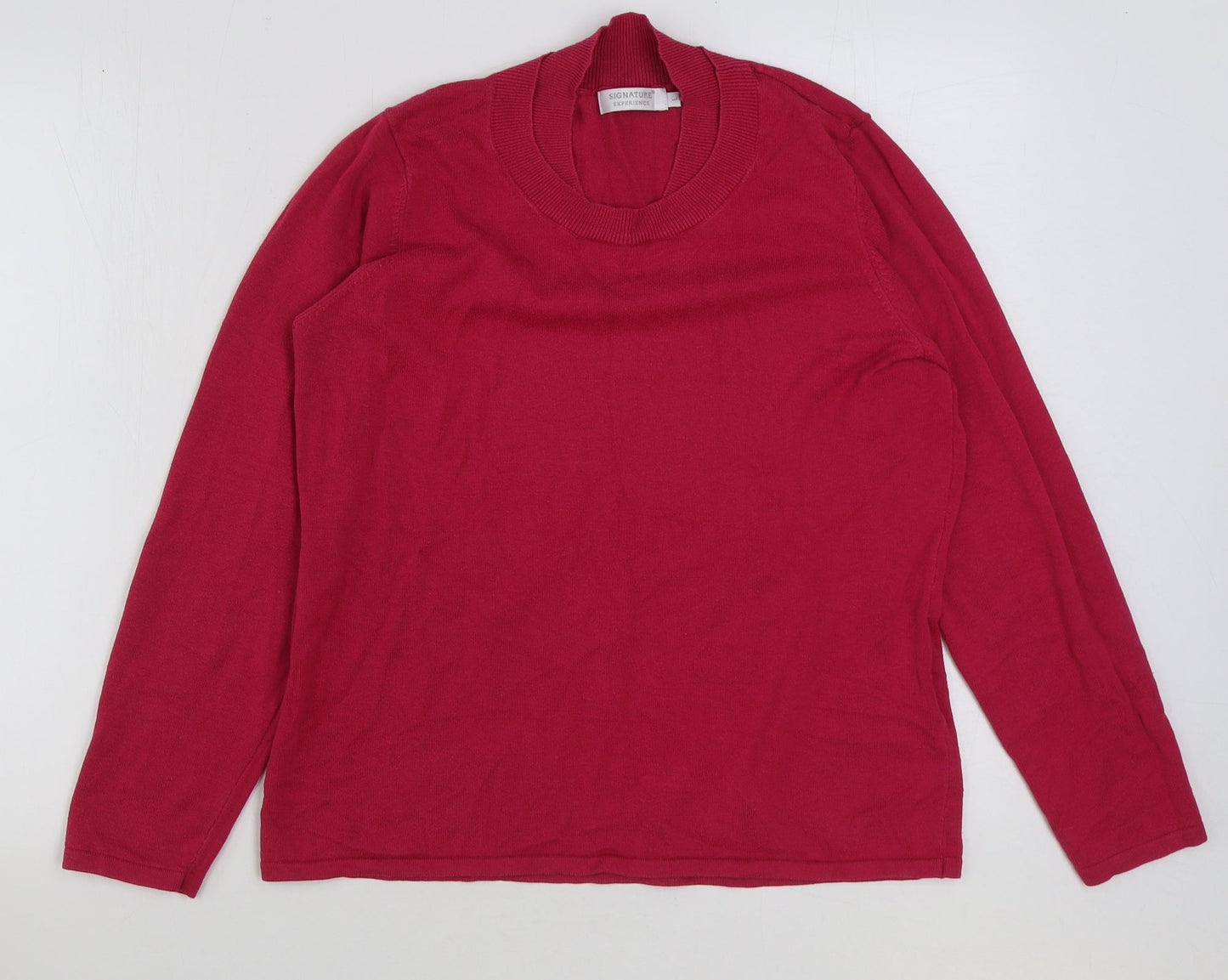 Womens UK Size L Signature Pink Pullover Jumper