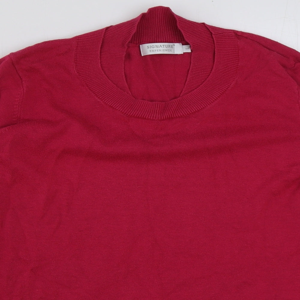 Womens UK Size L Signature Pink Pullover Jumper