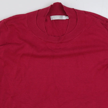 Womens UK Size L Signature Pink Pullover Jumper