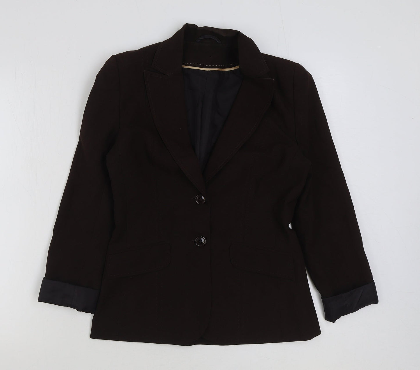Dorothy Perkins Womens Brown Polyester Jacket Blazer Size 8