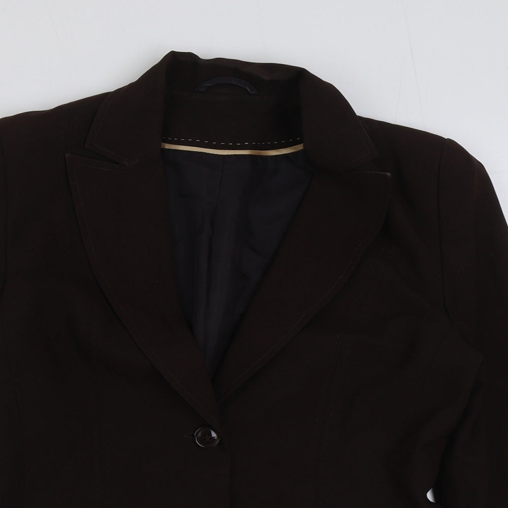 Dorothy Perkins Womens Brown Polyester Jacket Blazer Size 8