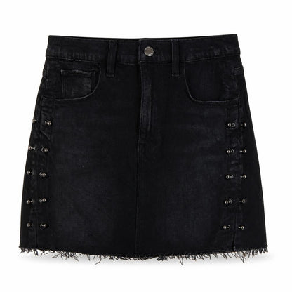 Hudson Womens Black Cotton Mini Skirt Size 27 in Button