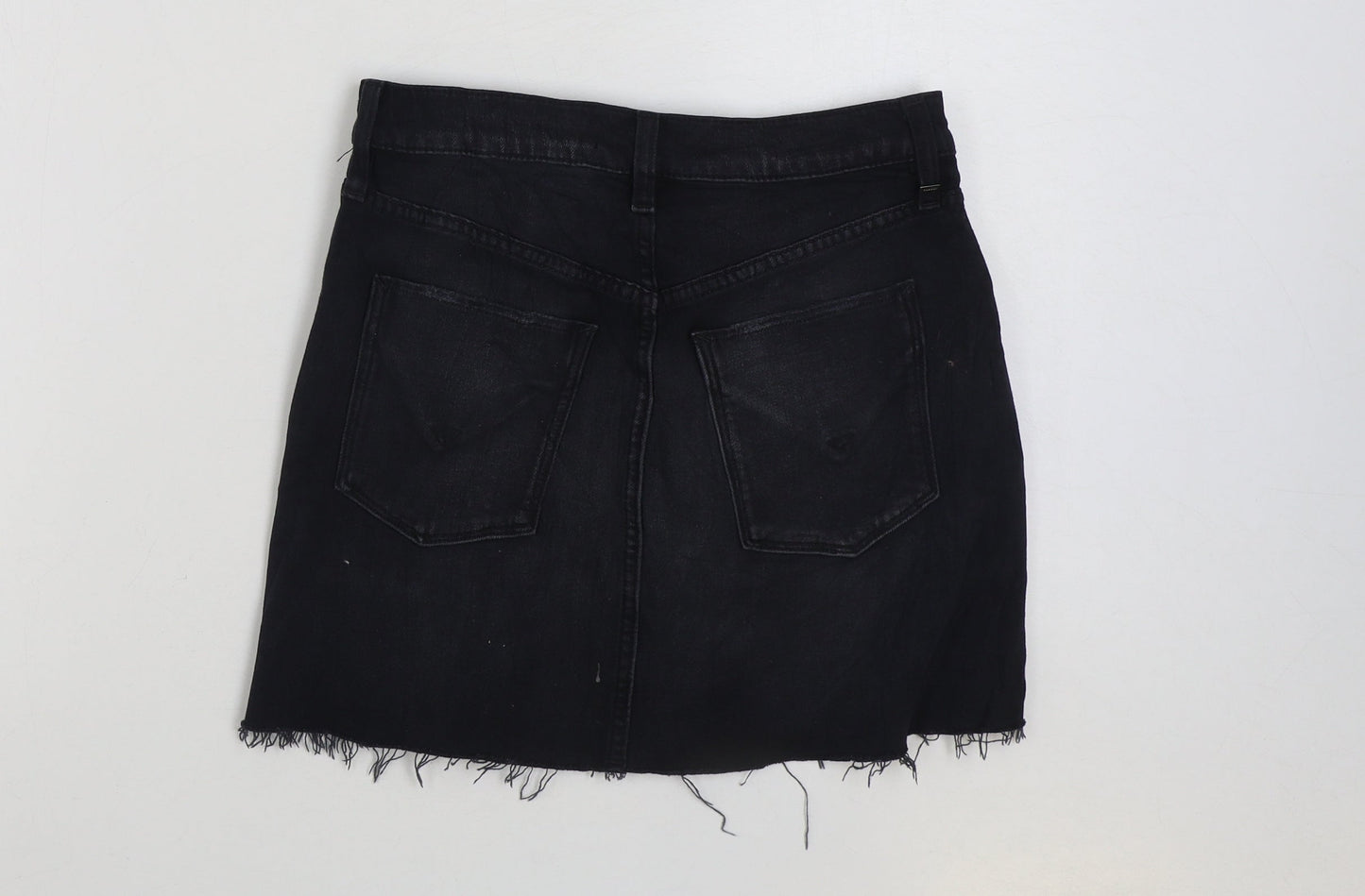 Hudson Womens Black Cotton Mini Skirt Size 27 in Button