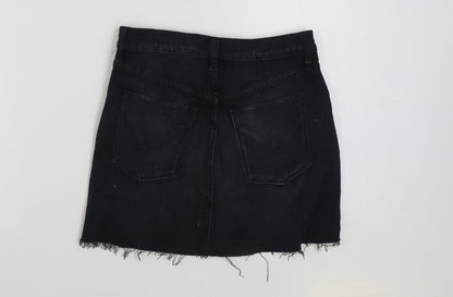 Hudson Womens Black Cotton Mini Skirt Size 27 in Button