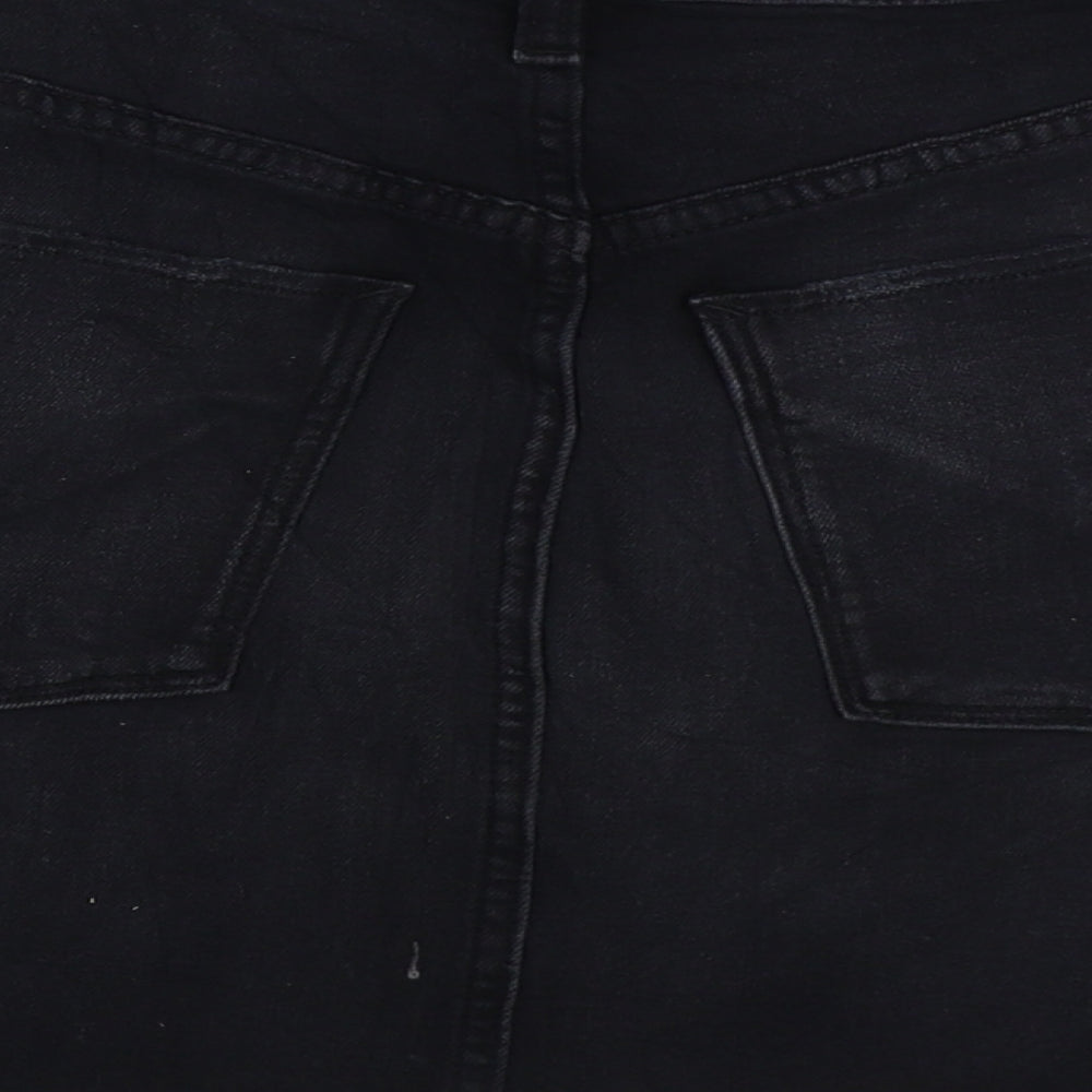Hudson Womens Black Cotton Mini Skirt Size 27 in Button