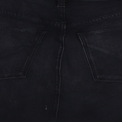 Hudson Womens Black Cotton Mini Skirt Size 27 in Button