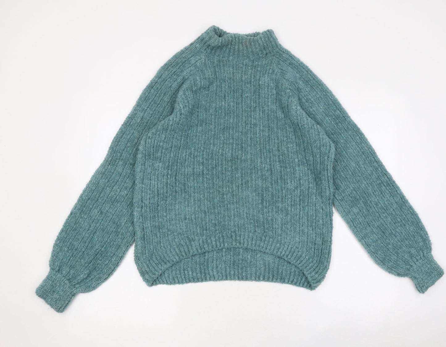 George Womens Green High Neck Polyester Pullover Jumper Size M