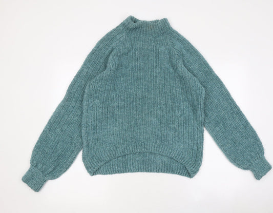 George Womens Green High Neck Polyester Pullover Jumper Size M
