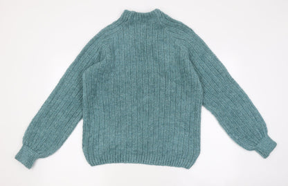 George Womens Green High Neck Polyester Pullover Jumper Size M