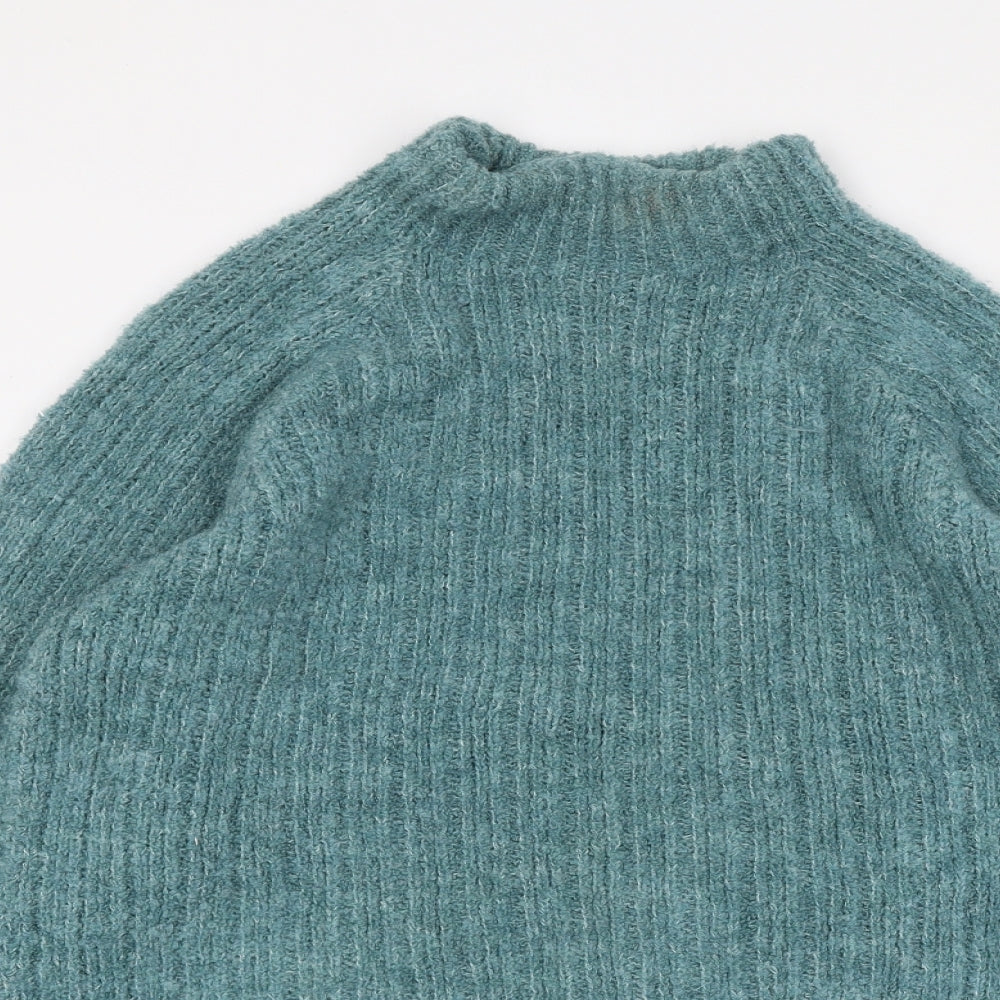 George Womens Green High Neck Polyester Pullover Jumper Size M