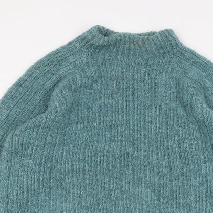 George Womens Green High Neck Polyester Pullover Jumper Size M