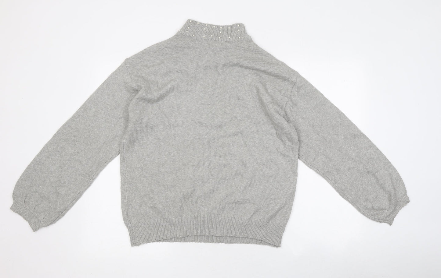 Body Flirt Womens Grey High Neck Polyester Pullover Jumper Size 8