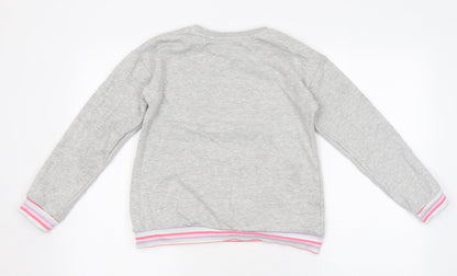 George Girls Grey Round Neck Polyester Pullover Jumper Size 10-11 Years Pullover - Nap Queen