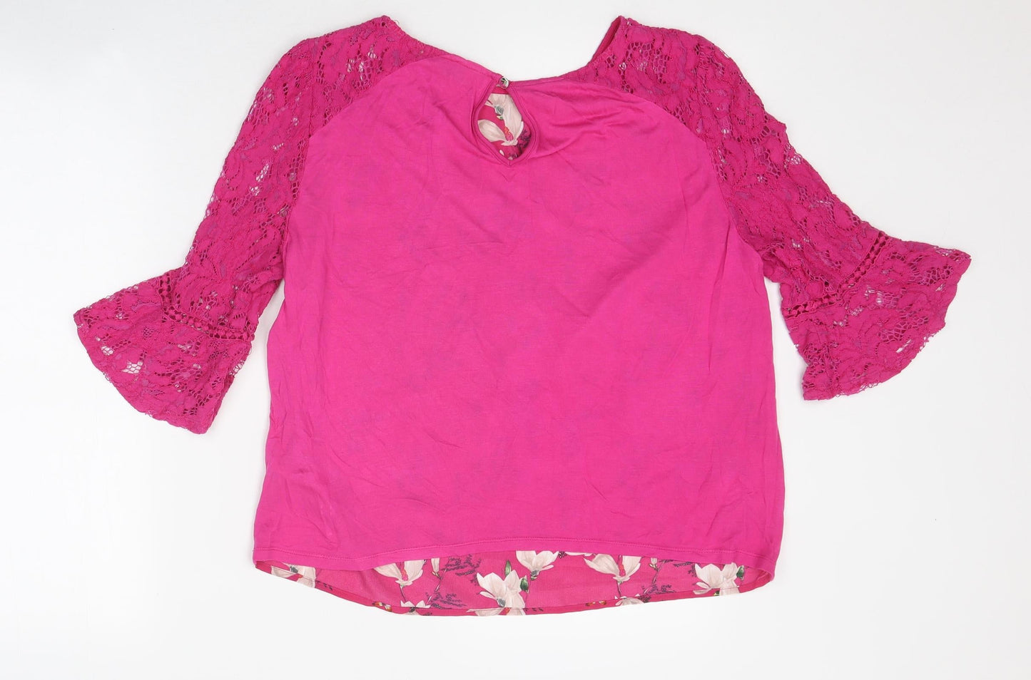 Womens UK Size M Oasis Pink Basic T-Shirt