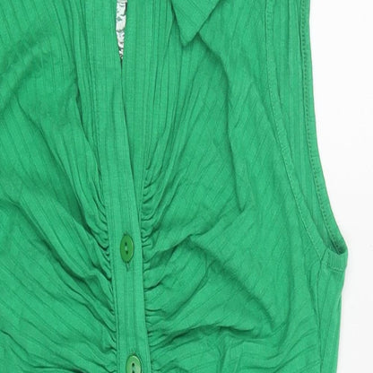 Select Womens Green Polyester Bodysuit One-Piece Size M Snap