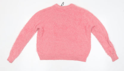 Womens UK Size M Marks and Spencer Pink Pullover Jumper