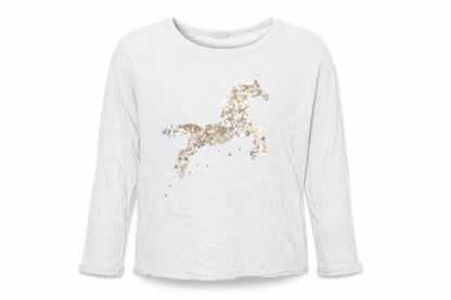 NEXT Girls Grey Cotton Basic Casual Size 12 Years Crew Neck Pullover - Unicorn
